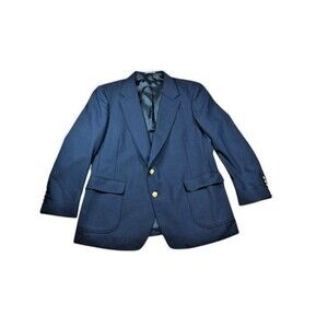Ross & Cromarty Blazer Sports Coat Mens Size 46R Navy Blue Gold Buttons Vintage